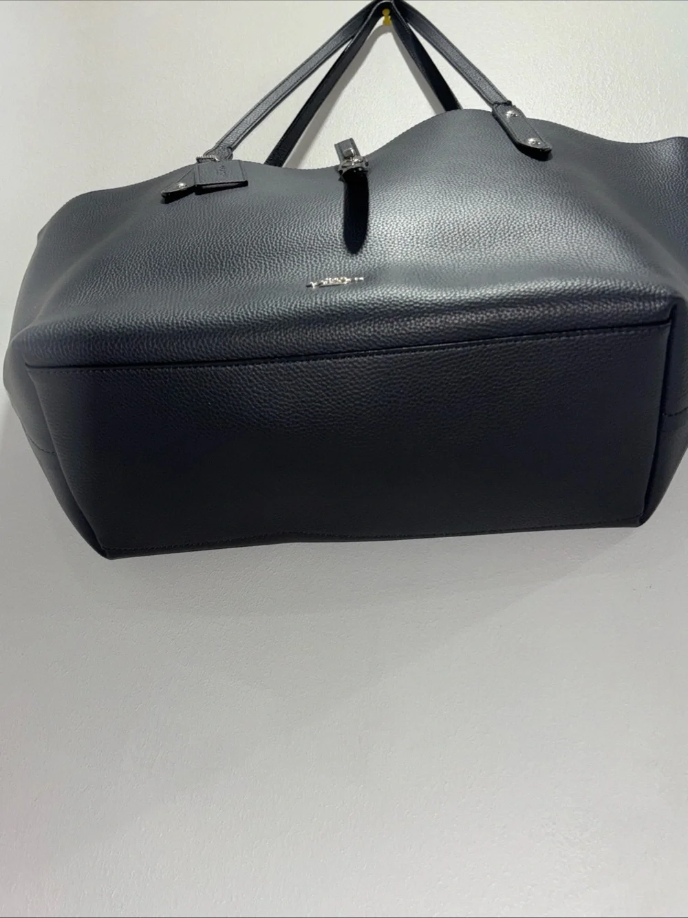 COACH Market Tote 58849 Dark Blue Leather Shoulder Bag Large Capacity